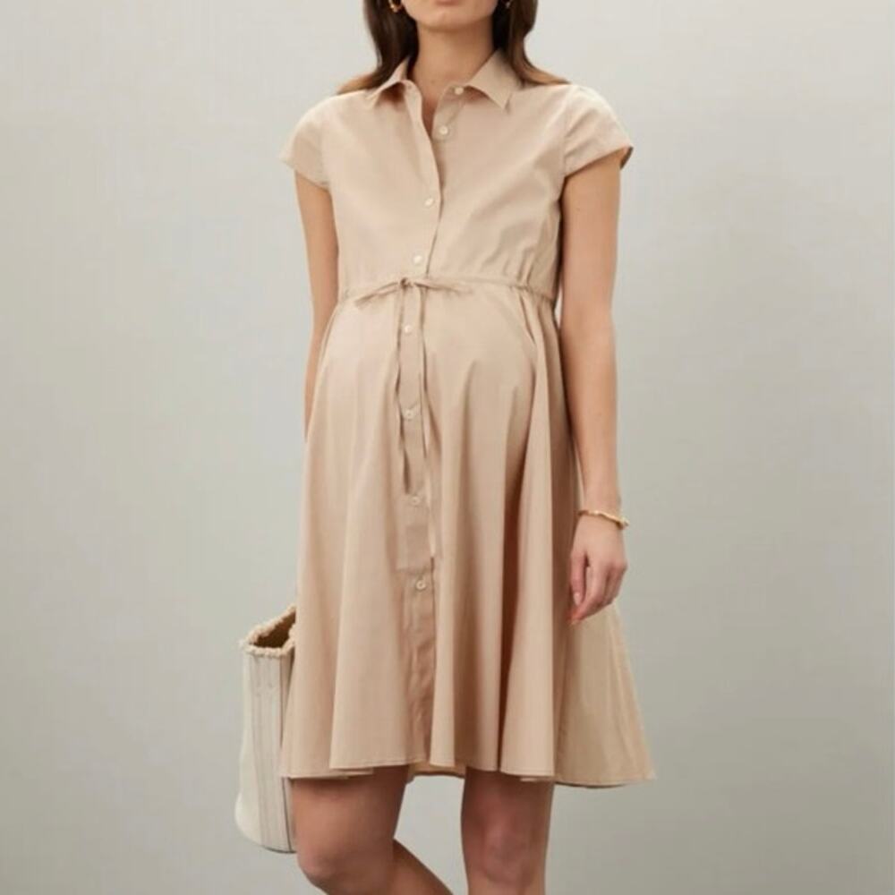 PIETRO BRUNELLI MATERNITY Viola tan mini dress Small